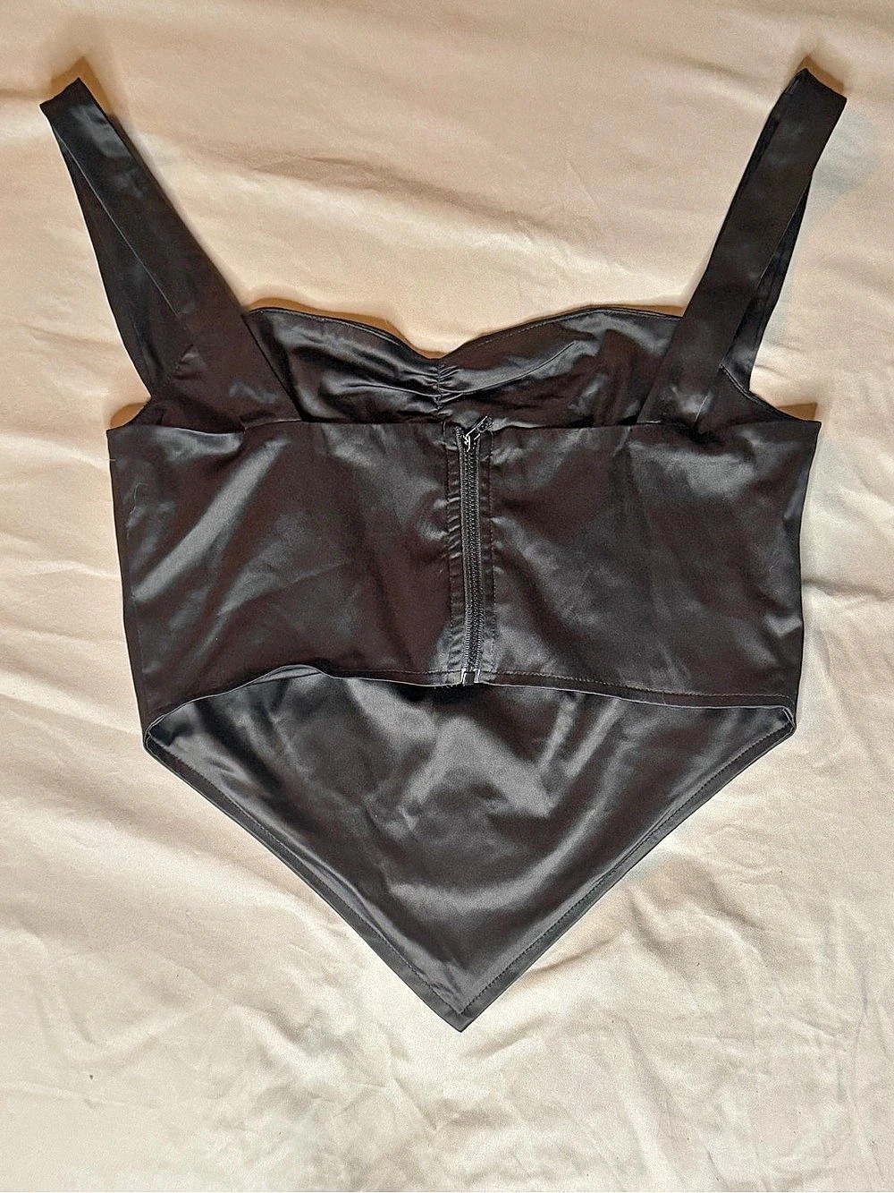Princess Polly Scorsese Satin Corset Top Black Large